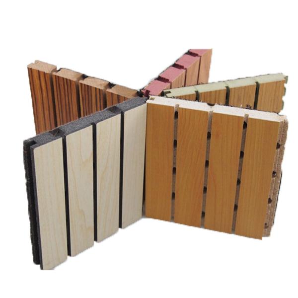 Sound Absorbing Wooden Grooved Acoustic Panel / Decorative Wall Board for Music Room