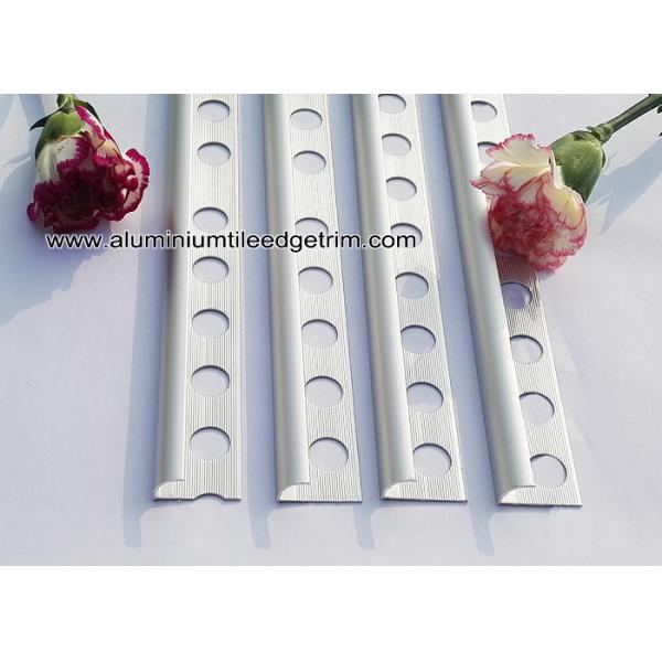 Ceramic Wall Rounded Corner Aluminium Tile Edge Trim / Profiles Silver Matt