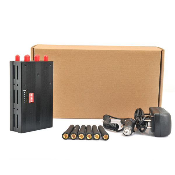 6 Antenna High Power Portable Cell Phone Signal Jammer Blocking GSM 3G 4G LTE WIMAX GPS