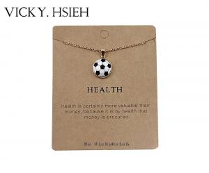 Cheap VICKY.HSIEH &quot;Health&quot; Gold Tone Football Pendant Inspiration Chain Necklace for sale