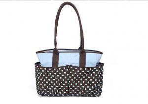 China Fashion designer baby diaper bags Black Yummy Mummy Changing Bags with Dots Printed on sale