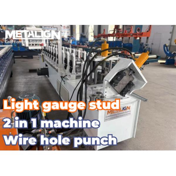 Embossing And Hydraulic Punching Drywall Steel Stud Roll Forming Machine Manual Adjustable