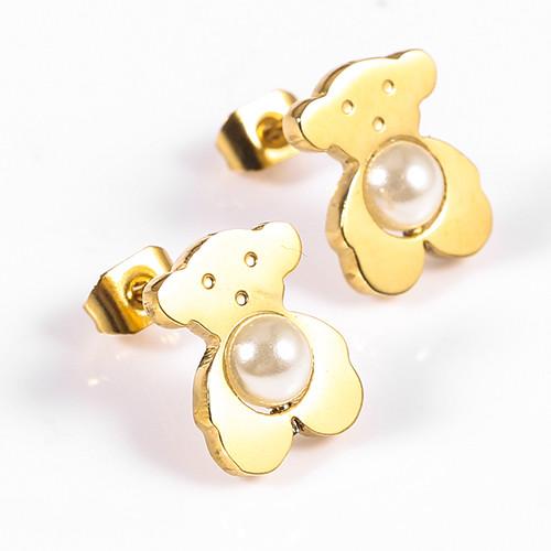 Quality Trendy Stainless Steel Pearl Earrings , 316L Stainless Steel Stud Earrings For Women wholesale