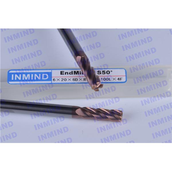SiN Coating Standard Corner Radius End Mill HRC55 0.5 um Grain Size