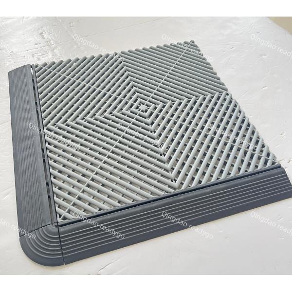 2500Lbs UV Resistant PP Garage Floor Tile With Ribbed Surface Finish