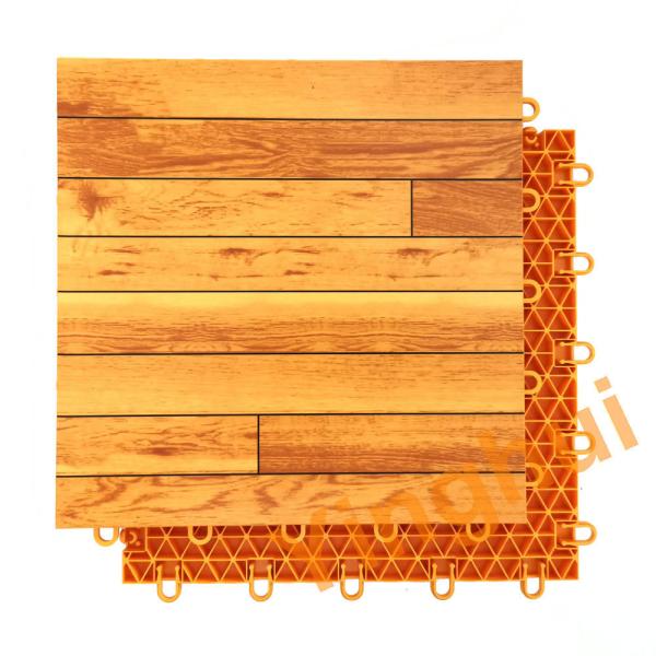 Temporary Plastic Wood Floor Tiles Outdoor Basketball Tennis Pickleball Courts Flooring