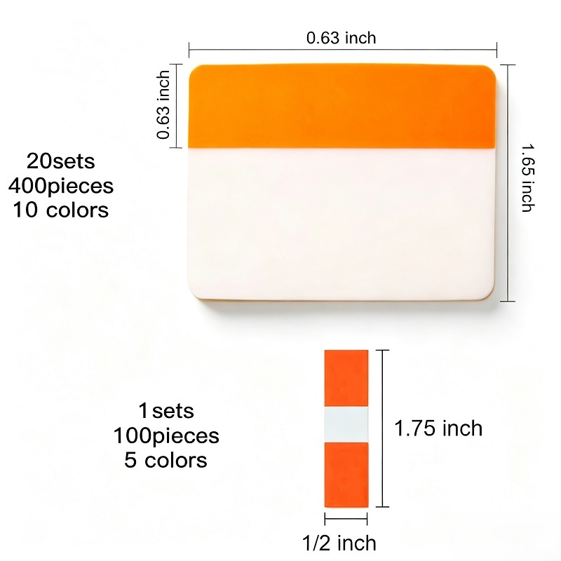 Neon Colored Index Tab Sticky Notes With Writeable And Repositionable Design