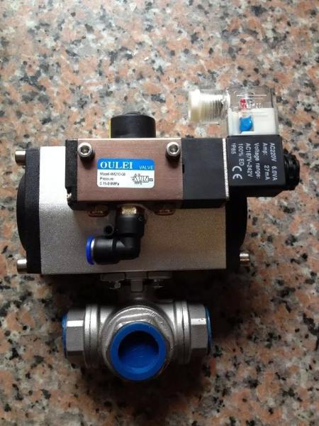 Quality Penumatic Actuator1 Inch Stainless Steel 3 Way Ball Valve wholesale