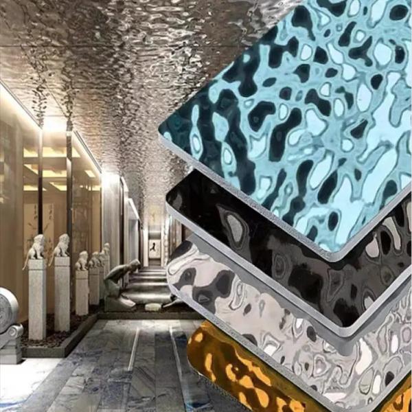 Polished Embossed Water Wave Stainless Steel Panel Perfect Decorative Solution