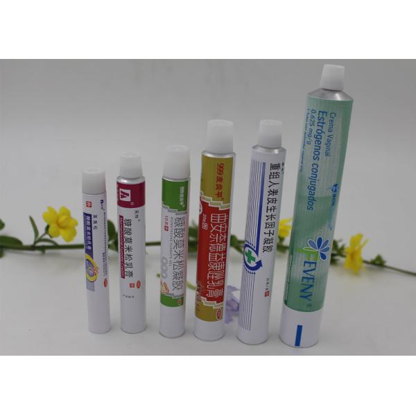 Custom Artwork Collapsible Aluminium Tubes , Screw Cap Aluminum Lotion Tubes