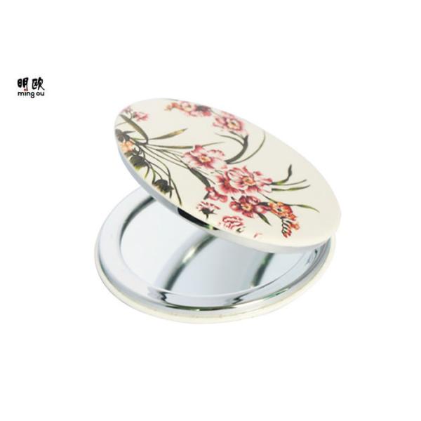 Personalised Small Compact Mirror With Logo PU Leather Material