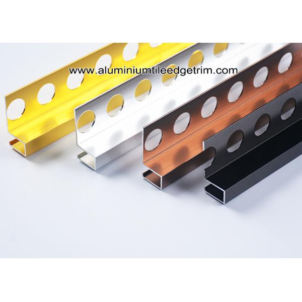 10mm Bathroom Polished Chrome Square Edge Tile Trim For Exterior Corner