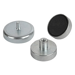 Ceramic Ferrite Pot Magnets with External Thread