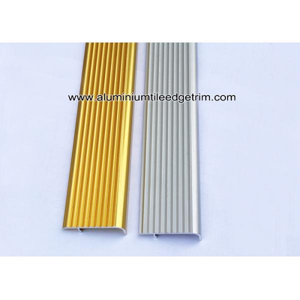 F Type Toothed Anti - Skid  Metal Aluminum Stair Nosing For Tile