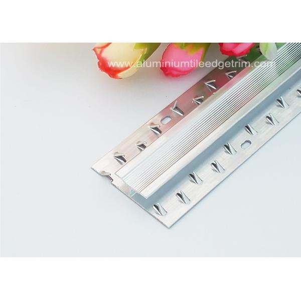 6063T5 Aluminium Carpet Dual Edge / Joint Strip Shiny Silver Effect