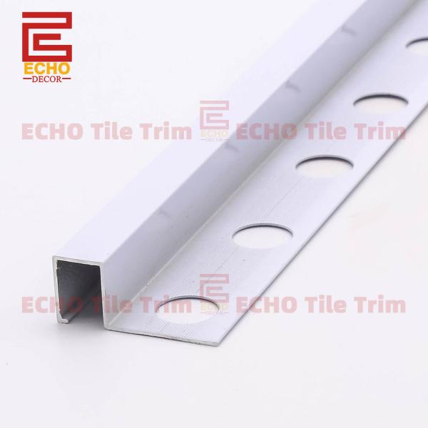 Ceramic Decorative Square Edge Aluminum Tile Trim Profiles White