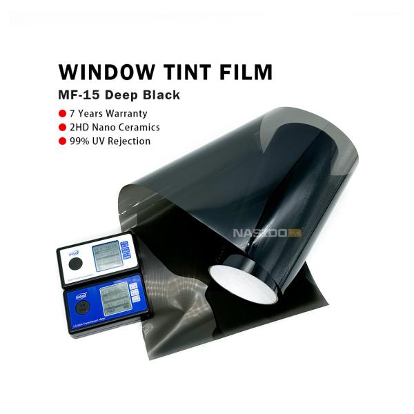 NASIDO Quality car Solar film MF15 Black 97% IRR HD Nano Ceramic anti heat window film car privacy window tint film