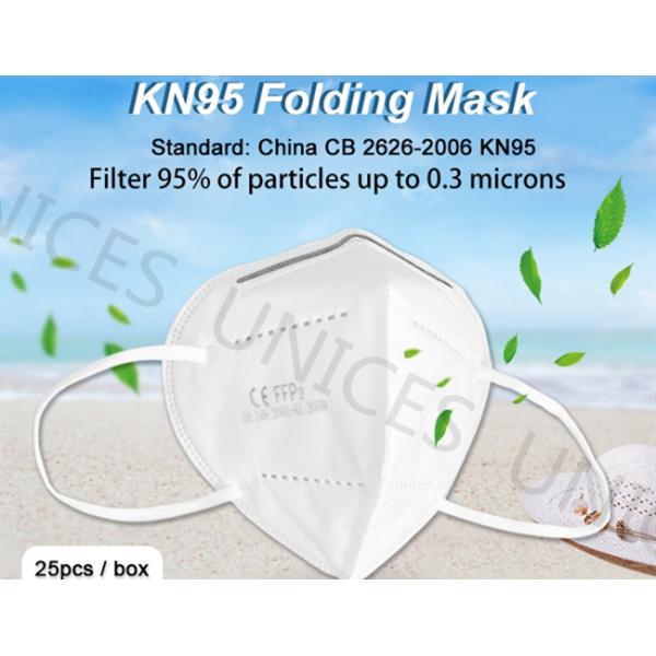 Dust Proof KN95 Face Mask Soft Ear Loops Eliminate Pressure To Ears