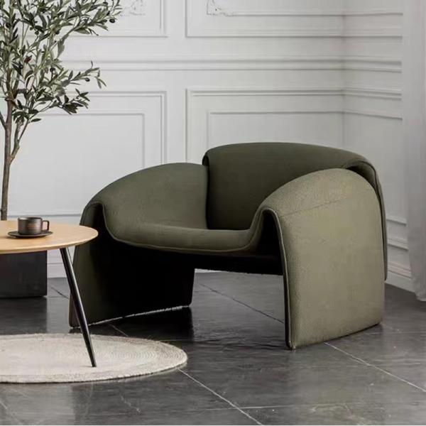 Crab Inspired Design Stylish Fabric Armchair with Wide Seat Spacious