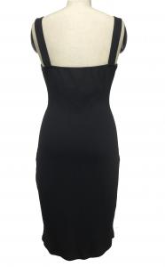 Cheap Cotton Material Custom Womens Dresses Black Color Sleeveless Short Dress for sale