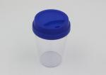 Reusable Single Wall Clear Plastic Coffee Cups With Lids / Plastic Travel Coffee