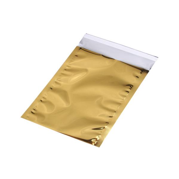Gold Color Resealable Aluminum Foil Bags , Food Packaging Aluminum Foil Sachet
