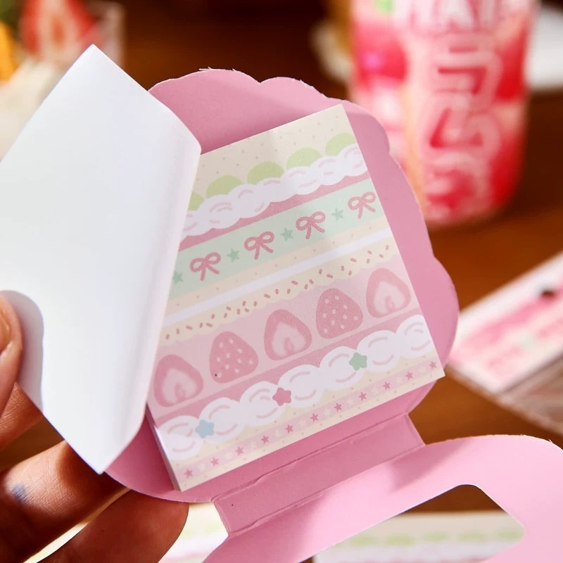 Dessert Shaped Sticky Notes With Foldable Stand Card For Stationery Retail