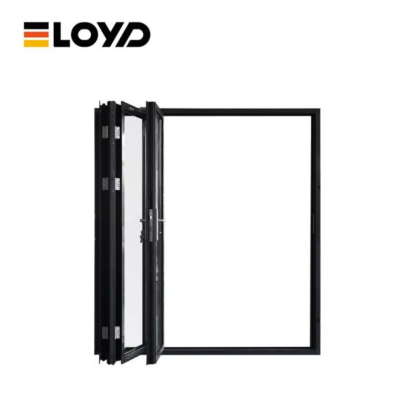 Exterior Hotel Entrance Folding Patio Doors Double Accordion Glass Sliding Doors