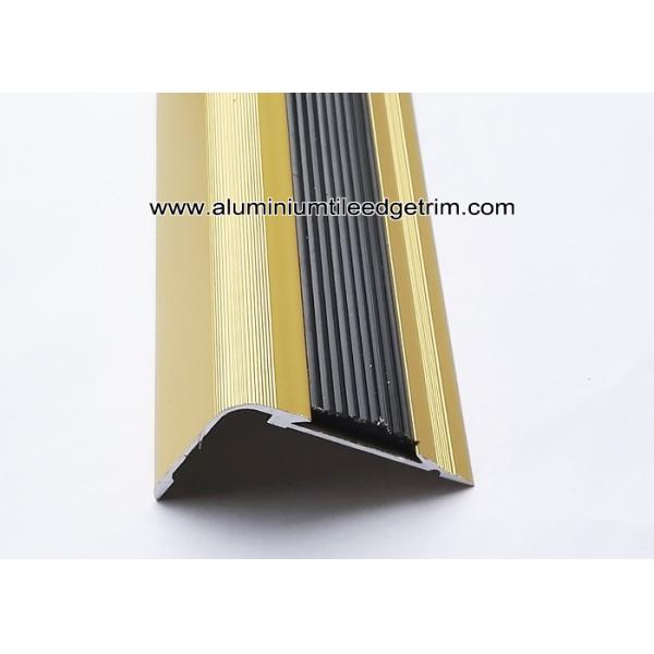 TL30 Matt Gold Non Slip Aluminum Stair Splint With Rubber For Staircase Edge