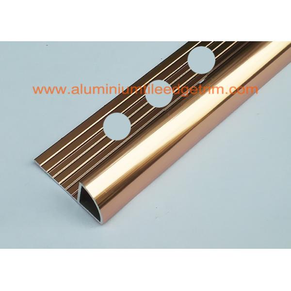 External Corner Aluminum Tile Trim Profiles 10mm Bright Brass Polished Coppper