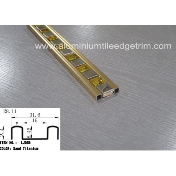 Rust Proof Glass Mosaic Tile Trim Edge Listello Bar Polished Gold Aluminium