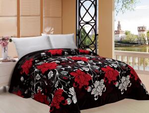 China Big Flower Pattern Warm Bed Sheets For Winter , Printed Flannel Winter Bedding Sets on sale