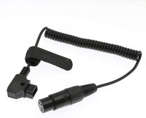 Cheap XLR 4 Pin Female To D Tap Coiled Power Cable For Practilite 602 DSLR Camcorder Sony F55 SXS Camera for sale