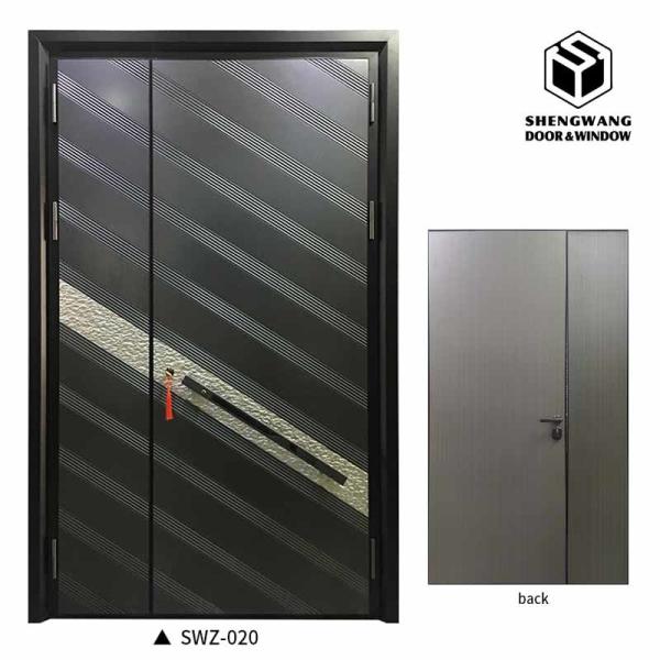 Cast Villa Khaki Copper Aluminium Exterior Doors Folding Aluminum Entry Door Customized Width
