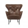 Buy cheap Industrial Unique Top Grian Leather Leisure Chair With Steel Frame from wholesalers
