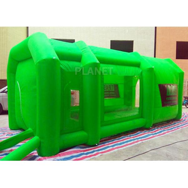 Green Color Inflatable Spray Paint Booth 3 D Design For Trade Show