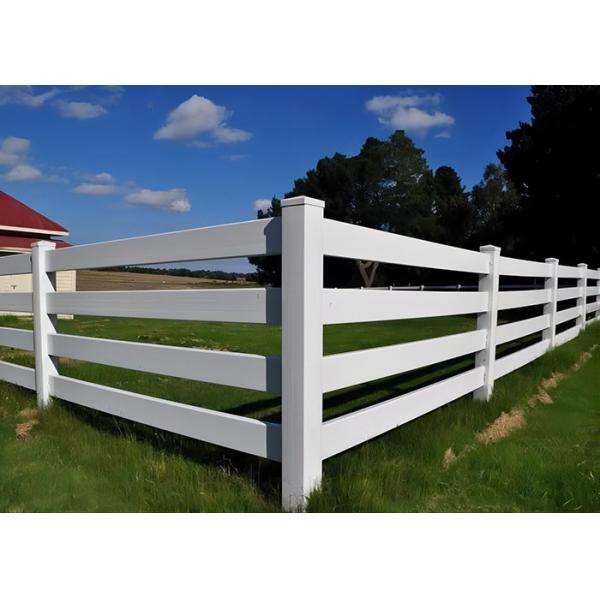 4 Rails Flexible Fence White PVC Horse And Ranch Fence Kit 60 in Tall