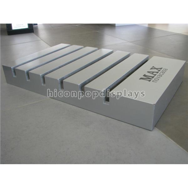 Wood Slotted Tile Display Racks Free Standing Custom Size Tile Showroom Display