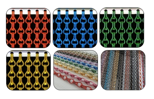 Aluminium Double Hook Chain Link Decorative Wire Mesh Door Curtain