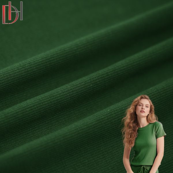 Custom Ribbed T Shirt Fabric 95% Cotton 5% Spandex Fabric Clothing Knitted Fabric