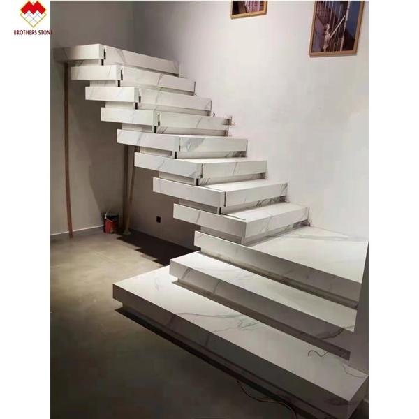 Porcelain Thin Slab Staircase Made in with Customized Polished or Matte Surface Finishing