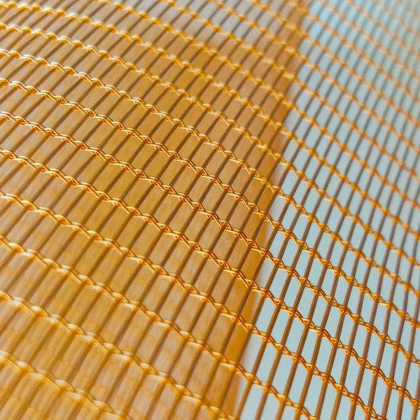 Clear Bronze Grey Tinted Laminated Glass Fabric With Metal Wire Mesh