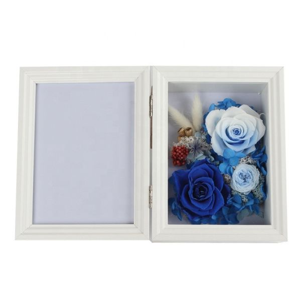 Mother'S Day Preserved Rose Gift Box Solid Wood Photo Frame 15.5*8*20.5CM