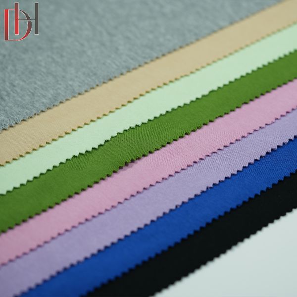 Organic Tricot Knitted Fabric 280GSM Breathable Winter Cotton Polyester Shirt Fabric