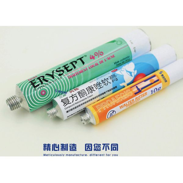 Different Volume Packaging Aluminum Squeeze Tubes 6 Color Customized Artwork