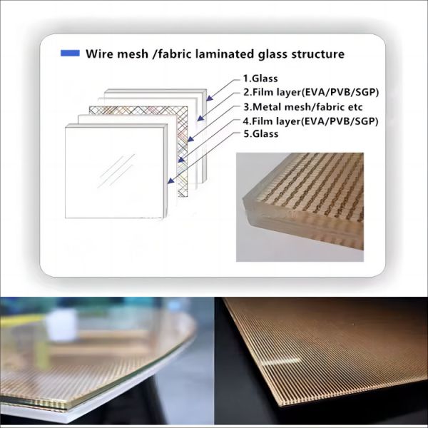 Architectural Stainless Steel Metal Laminated Glass For Cabinet Doors