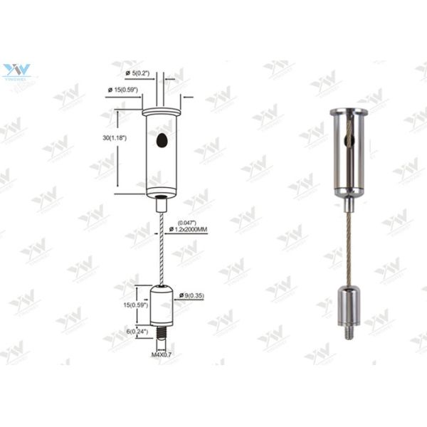 Durable LED Panel Suspension Kit Adjustable Wire Length For Hanging System