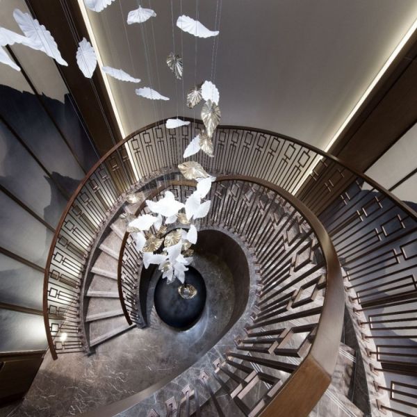 Customizable Metal Railings For Stairs Indoor Metal Spiral Staircase Handrail Railing