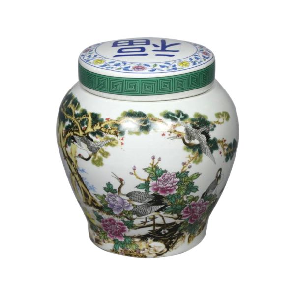 Smooth Finished Ceramic Adult Urns Traditional Landscape Painting Break Resistant