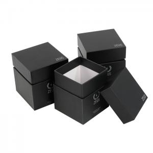 Cheap Matte Black Cosmetic Cream Box Skincare Cream Jar Packaging With Lid for sale